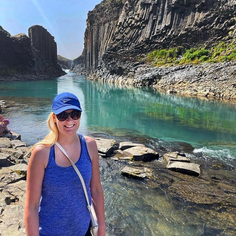 Heiðdís Lilja í sólinni fyrir austan. AÐSEND MYND