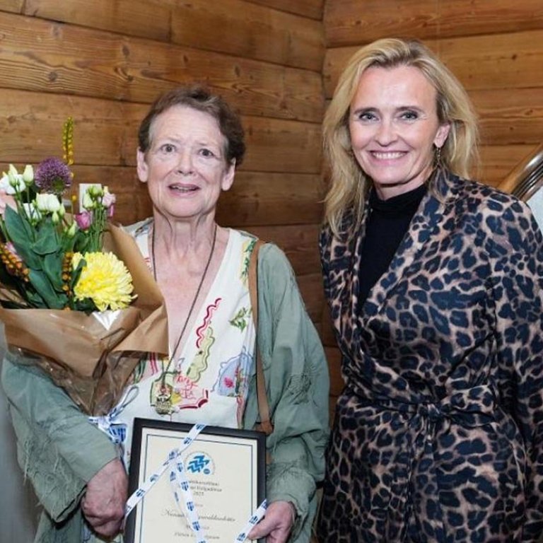 Nanna Rögnvaldardóttir og Heiða Björg Hilmisdóttir borgarstjóri að lokinni athöfn í Höfða. MYND AF VEF REYKJAVÍKUR