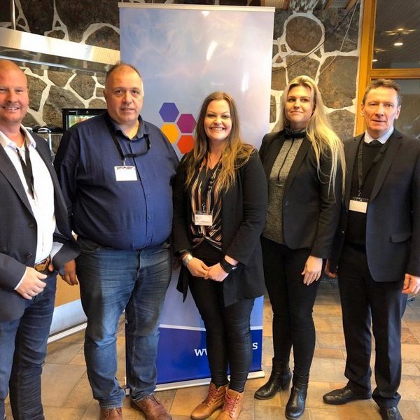 Á myndinni má sjá nýja stjórn SSNV, þau Stefán Vagn, Þorleif Karl, Sigurlaugu Vordísi varamann Álfhildar Leifsdóttur sem var fjarverandi, Ragnhildi og Valdimar O. Mynd af heimasíðu SSNV.