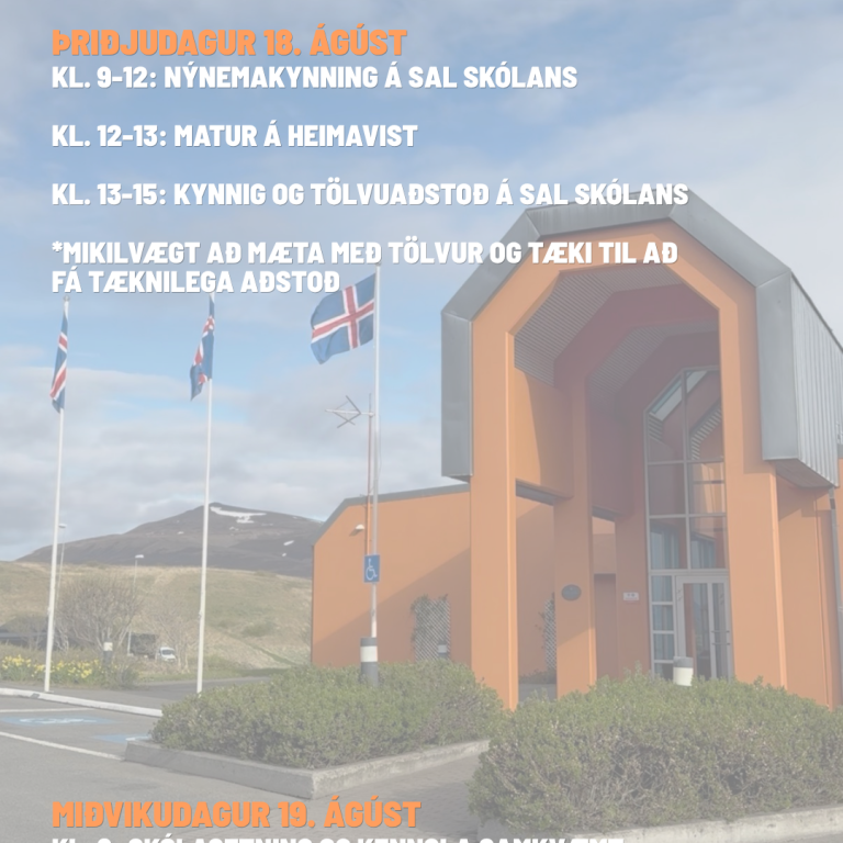Dagsskrá nýnemadags. Mynd: fnv.is