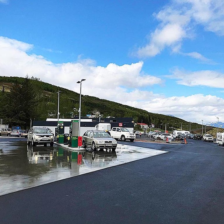 Planið við Olís-stöðina í Varmahlíð. Myndin tengist ekki atburðinum í dag. MYND: ÓAB