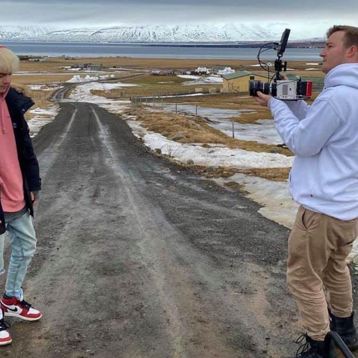 Ouse á Nöfum við upptökur á myndbandinu við lagið Too Many Problems. MYND AF FACEBOOK-SÍÐU OUSE