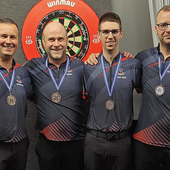 Þórður Ingi, Jón Oddur, Arnar Geir og Arnar Már voru slegnir út í undanúrslitum í liðakeppninni. MYND: PSK