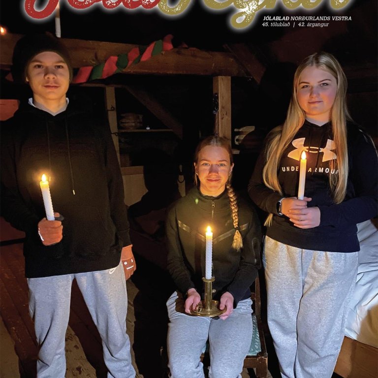 Svona hefði forsíða JólaFeykis litið út í dag með sömu fyrirsætum og prýddu forsíðu Jólablaðsins fyrir níu árum.