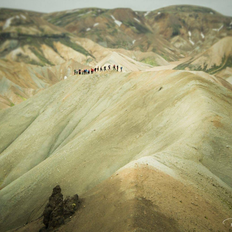 Hópurinn á Uppgönguhrygg. Myndir: Róbert Daníel Jónsson.