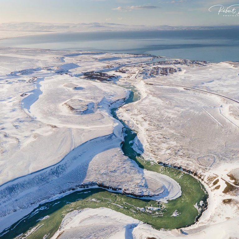 Séð yfir Blönduós ... og Blönduós. MYNDIR: RÓBERT DANÍEL JÓNSSON