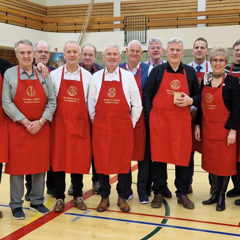 Hluti Rótarýfélaga á jólahlaðborði klúbbsins 2024. MYND AÐSEND