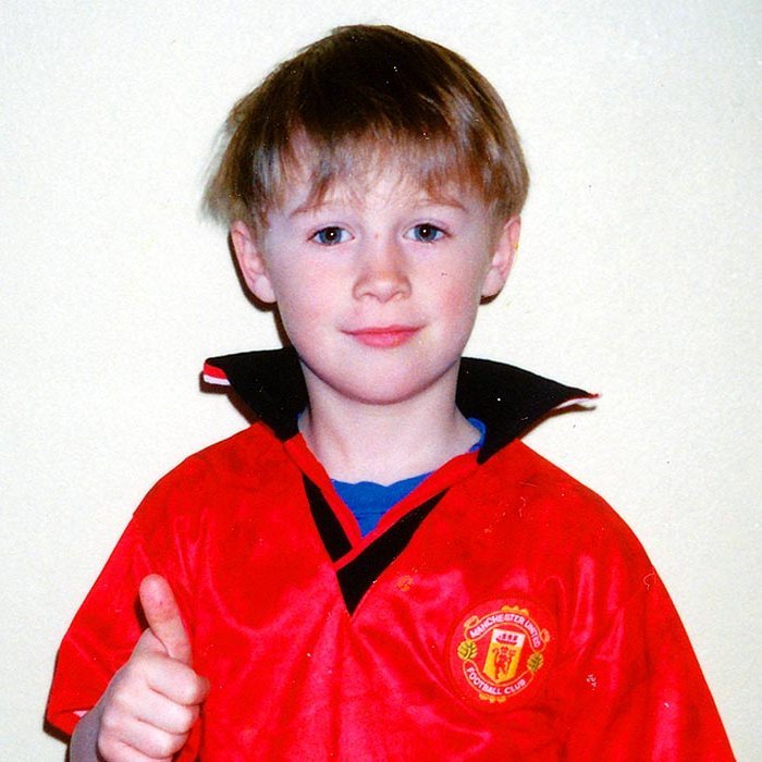 Rúnar Már í Manchester United búningnum. MYNDIR Í EINKAEIGN