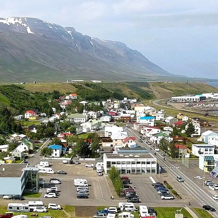 Séð yfir gamla bæinn á Króknum. Ef einhver er ekki klár þá er Safnahús Skagfirðinga neðst til vinstri á myndinni. MYND: JÓN ARNAR/HINIR SÖMU