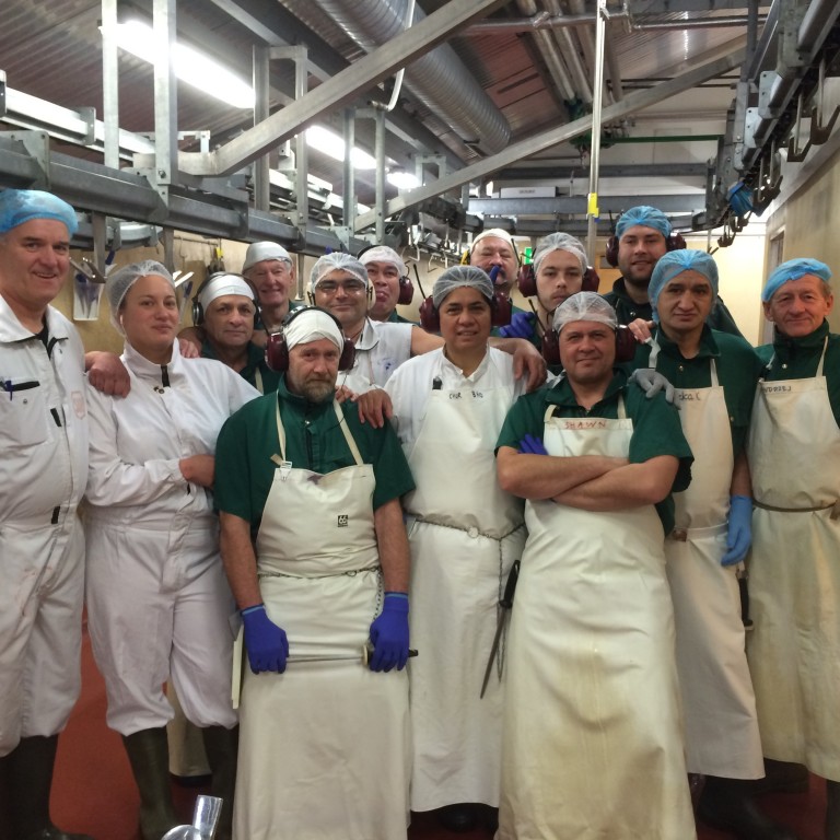 Starfsfólk SAH afurða í nýafstaðinni sláturtíð. Mynd: sahun.is