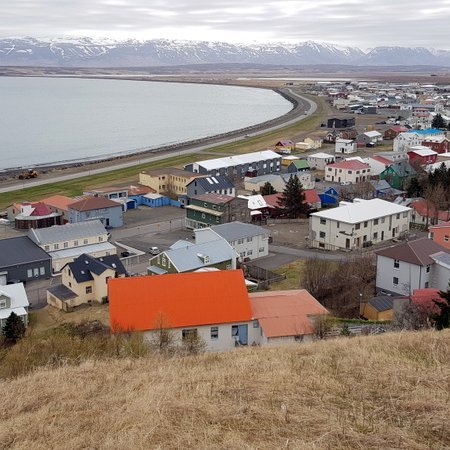 Horft yfir gamla bæinn á Sauðárkóki. Mynd: PF.