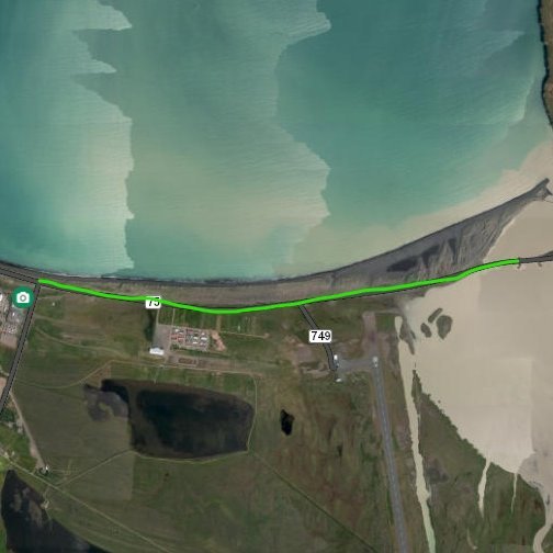 Sá kafli þar sem hámarkshraði verður lækkaður. Mynd: Vegasjá Vegagerðarinnar.