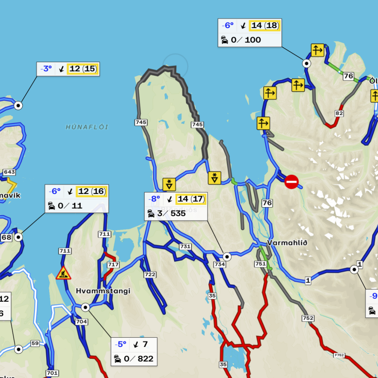 Færðin á Norðurlandi nú um klukkan ellefu í kvöld: SKJÁSKOT