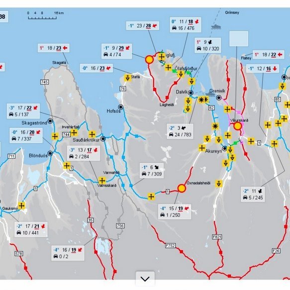 Skjáskot af síðu Vegagerðarinnar.