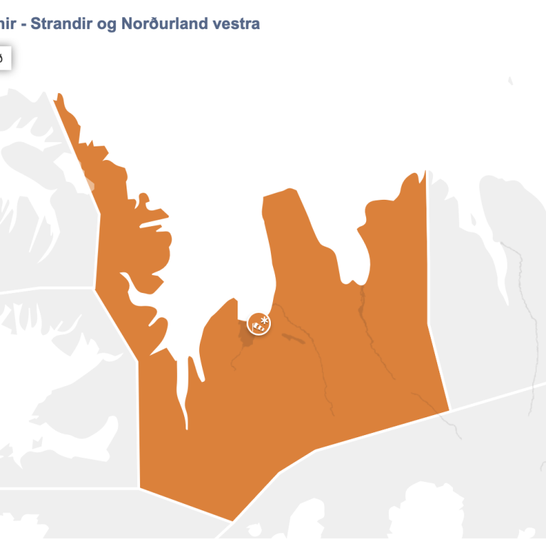 Gult varð appelsínugult. MYND VEÐURSTOFAN