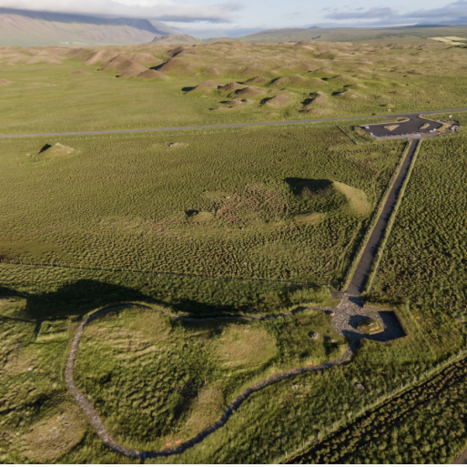 Loftmynd af Þrístöpum. MYND HÖNNUNARMIÐSTÖÐ.IS