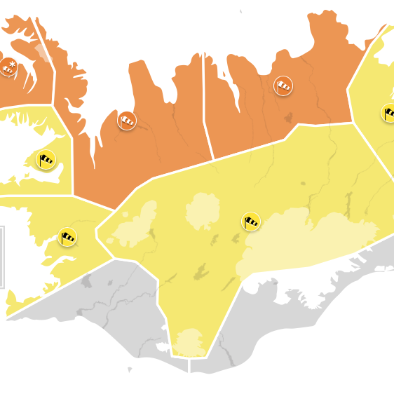 Skjáskot af síðu Veðurstofunnar.