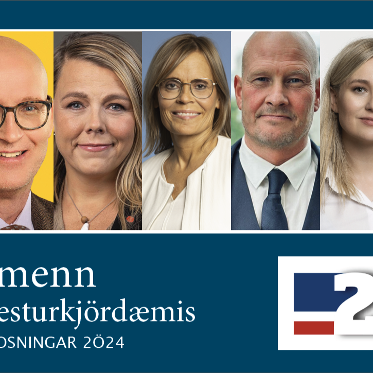 Þingmennirnir í þeirri röð sem þeir voru kjörnir: Ólafur Adolfsson (D), Eyjólfur Ármannsson (F), Arma Lára Jónsdóttir (S), Ingibjörg Davíðsdóttir (M), Stefán Vagn Stefánsson (B), María Rut Kristinsdóttir (C) og Lilja Rafney Magnúsdóttir (F). MYND: FEYKIR
