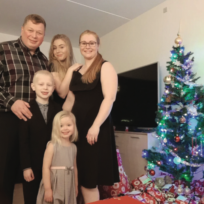 Heiða og fjölskylda á jólunum. MYND AÐSEND