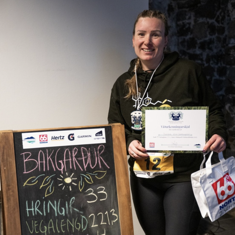 Þuríður Elín eftir hlaup.MYND FACEBOOK