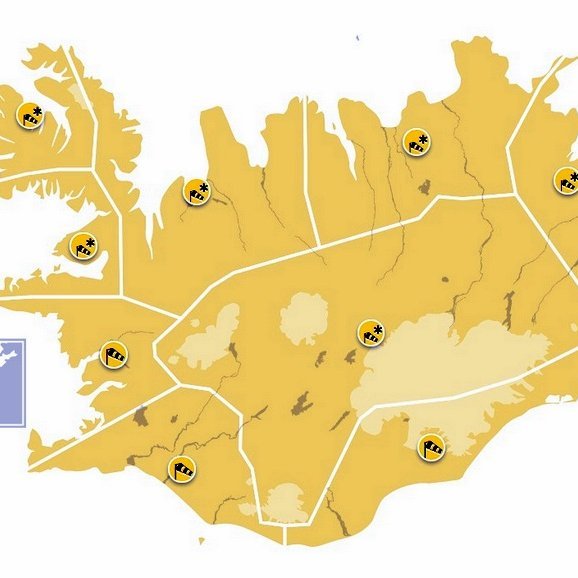 Gul veðurviðvörun er í gildi um land allt. Skjáskot af vef Veðurstofu Íslands.