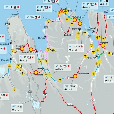 Skjáskot af vef Vegagerðarinnar.