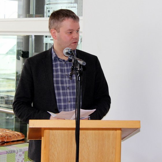 Sigfús Ingi Sigfússon fv. verkefnastjóri í atvinnu-, menningar og kynningarmálum við setningu Sæluviku sl. vor. Mynd: PF.