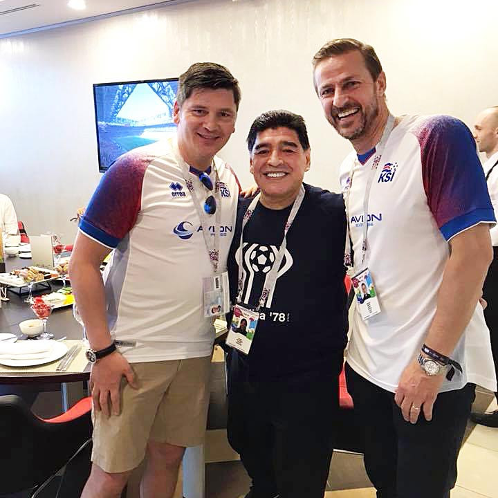 Siggi, Diego og Jolli í góðum gír í Moskvu. MYND AF FACEBOOK