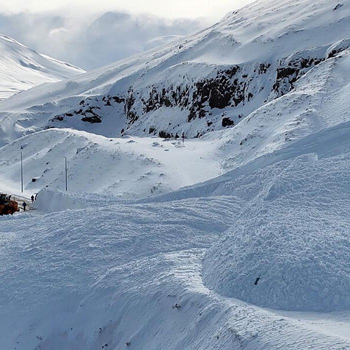 Snjóflóðiið sem féll Sigflufjarðarmegin við Strákagöngin. MYND: INGVAR ERLINGSSON