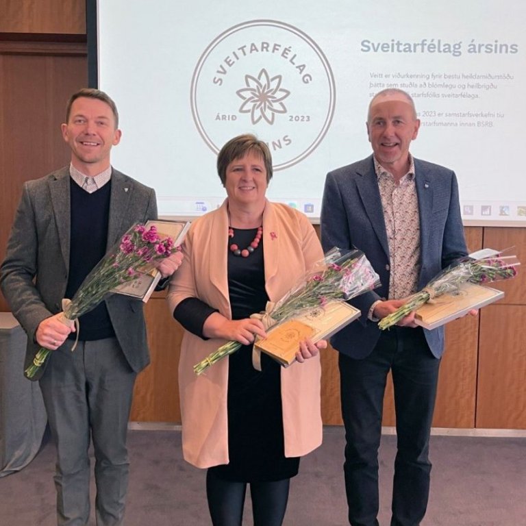 Ólafur Þór Ólafsson staðgengill sveitarstjóra Sveitarfélagsins Skagastrandar, Ásta Stefánsdóttir, sveitarstjóri Bláskógarbyggðar og Gunnar Axel Axelsson bæjarstjóri Sveitarfélagsins Voga.