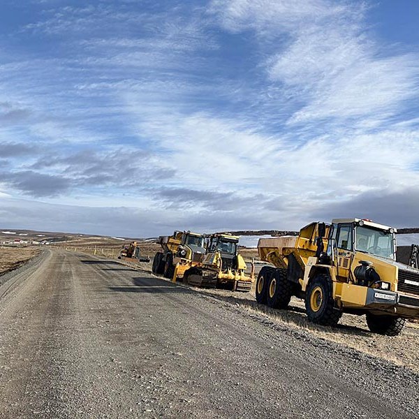 Vinnuvélar á Skaga. MYND: LINDA BJÖRK