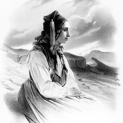 Teikning af Rósu Guðmundsdóttur á Vatnsenda í Vesturhópi. Mynd af netinu.