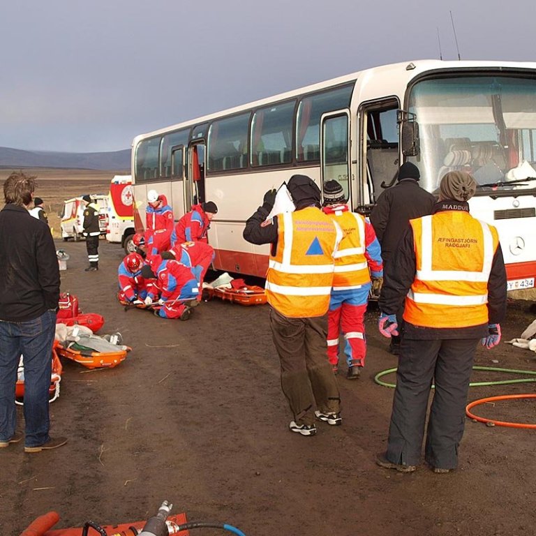 Frá eldri hópslysaæfingu. MYND AF VEF LNV