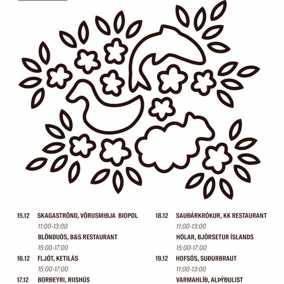 Ferðaáætlun smáframleiðendabílsins í desember. Mynd: Facebooksíða Vörusmiðjunnar Biopol.