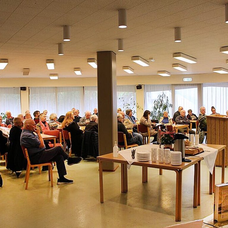 Frá útgáfuhófinu í safnaðarheimili Breiðholtskirkju um liðna helgi. MYNDIR FRÁ SÖGUFÉLAGINU