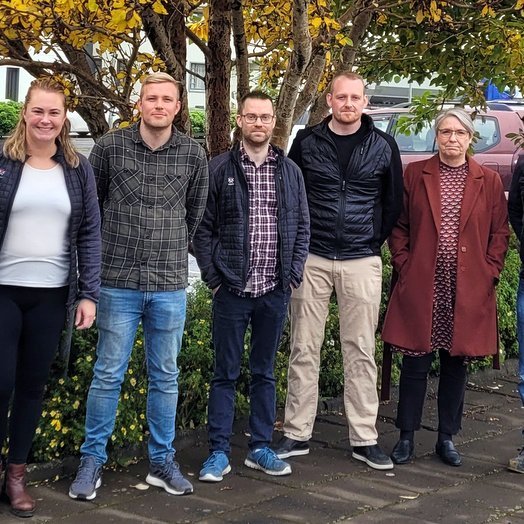 Frá vinstri: Lára Halla Sigurðardóttir, Jakob Logi Gunnarsson, Júlíus Helgi Bjarnason, Eyþór Fannar Sveinsson, Jónína Ingibjörg Samúelsdóttir og Magnús Ingvarsson. Á myndina vantar Ragnar Bjarnason, útibússtjóra Verkís á Norðurlandi og Þóreyju Eddu Elísdóttur, sem hefur verið staðsett á Hvammstanga.