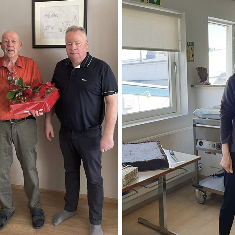 Guðjón Guðjónsson skipstjóri á Arnari HU1 færði Gunnari þakklætisvott. Á myndinni til hægri er Stefaníu við veisluborðið. MYNDIR AF VEF FISK SEAFOOD