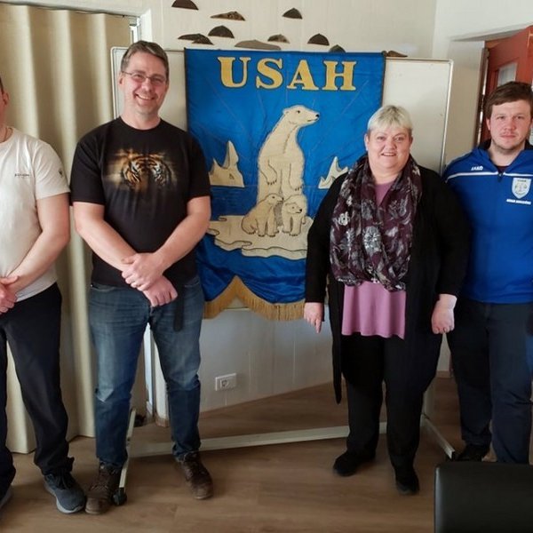 Ný stjórn USAH. Guðmann Jónasson, Baldur Magnússon, Guðrún Sigurjónsdóttir og Rúnar Pétursson. Á myndina vantar Auði Ingimundardóttur. Mynd af Huni.is