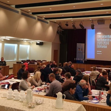 Frá stórfundi íbúa í Miðgarði 3. september sl. Mynd af Facebooksíðu SSNV