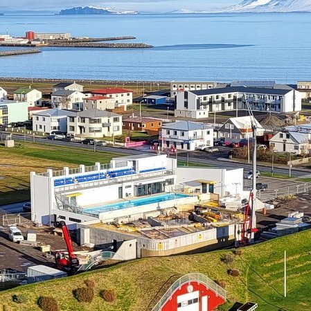 Sundlaug Sauðárkróks 17. október 2022. Mynd: PF.