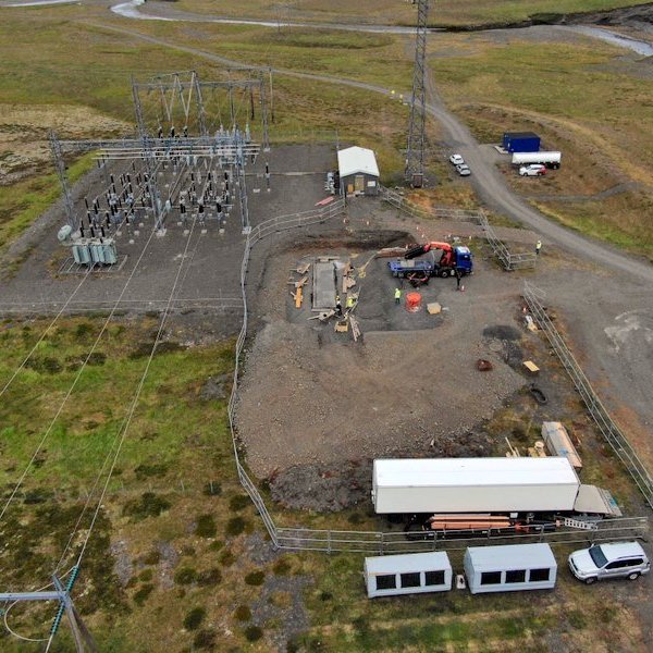 Séð yfir framkvæmdasvæði í Hrútatungu. Mynd: Landsnet.