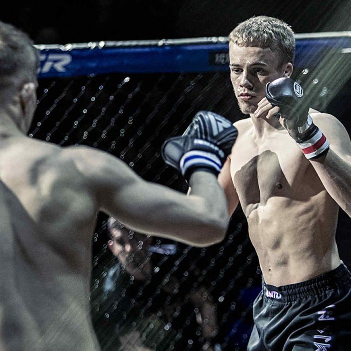 Þorleifur Feykir vel stemmdur í bardaga um helgina. MYND AÐSEND