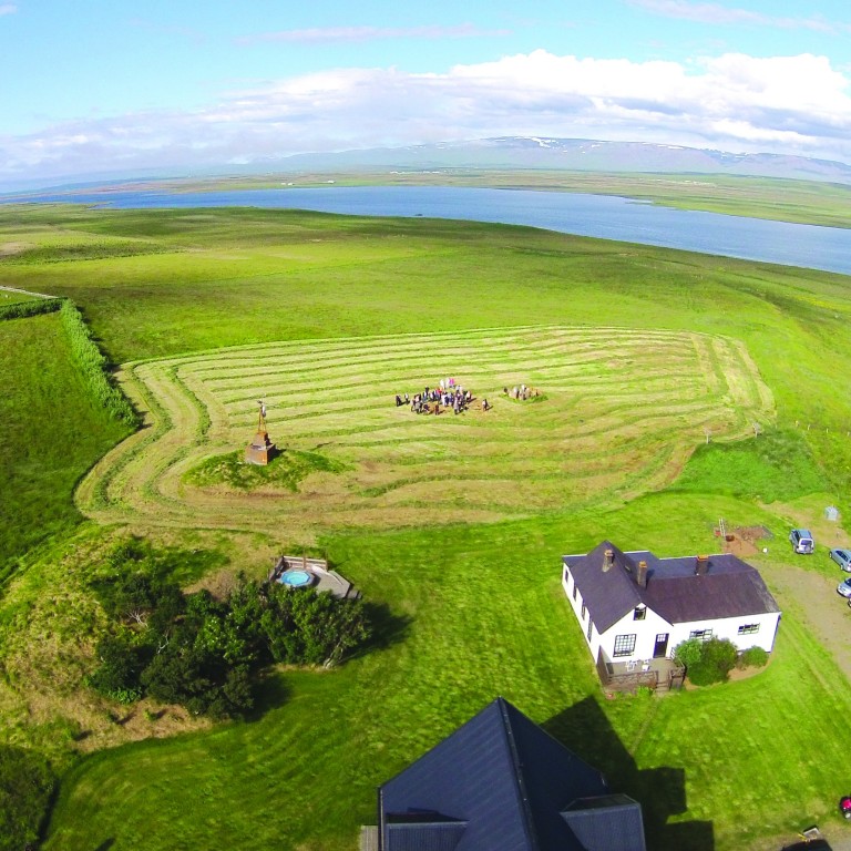 Drónamynd frá Þingeyrum. Mynd: Guðmundur St. Sigurðarson.