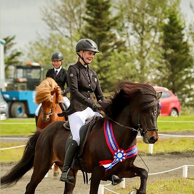 Þórgunnur og Djarfur frá Flatatungu á Íslandsmóti á dögunum. Mynd: Freydís Bergs.