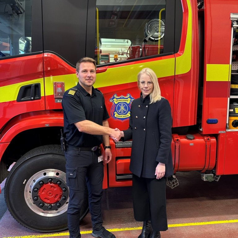 Svavar Atli Birgisson Slökkviliðsstjóri og Helga Einarsdóttir hjá HMS. MYND AÐSEND