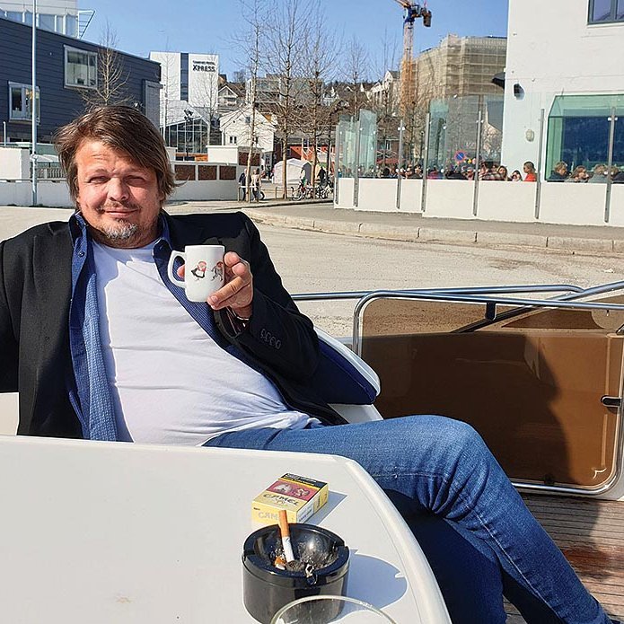Birkir lætur vel um sig fara í Noregi. AÐSEND MYND