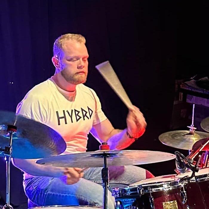 Stjáni við trommurnar. AÐSEND MYND