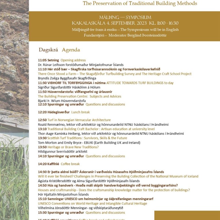 Dagskrá málþingsins.