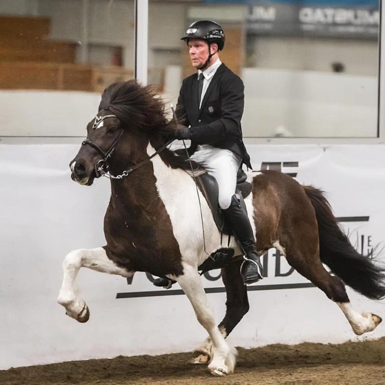 Þórarinn Eymundsson á Þráni frá Flagbjarnarholti. 
MYND AF SÍÐU MEISTARADEILDAR KS