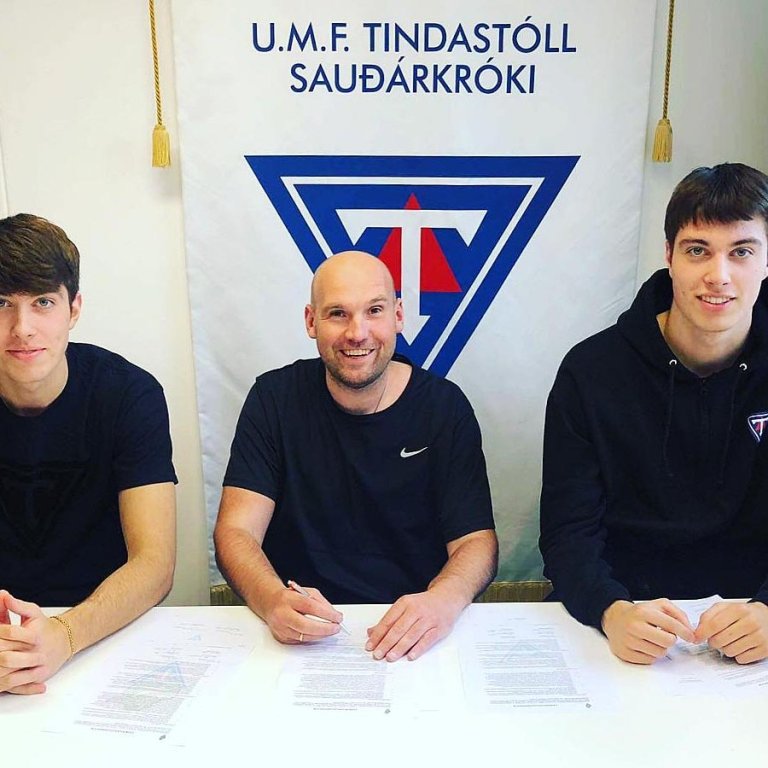 Veigar og Orri ásamt kampajátum formanni kkd. Tindastóls, Degi Baldvins. MYND AF FACEBOOK